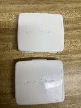 Two (2) Johnson & Johnson Compact Mini First Aid Kits Plastic Case & Contents